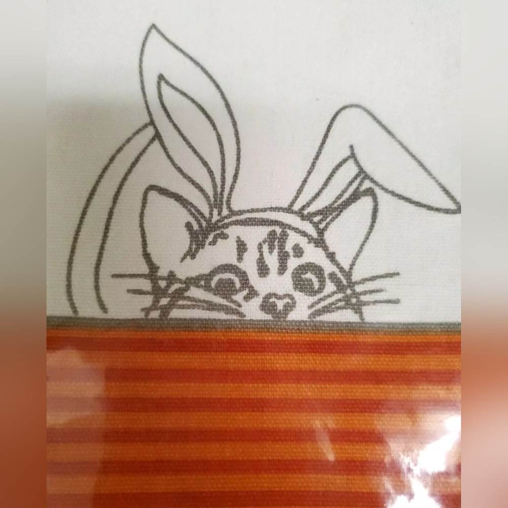 Ellen Degeneres Orange & Red Cat Placemats Set of 4 15"×15" New 100% Cotton